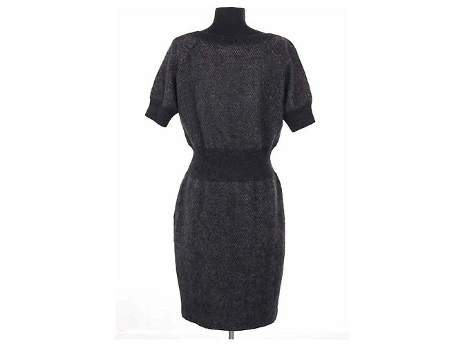 Louis Vuitton Kleid aus Wolle Schwarz - Ansicht 4