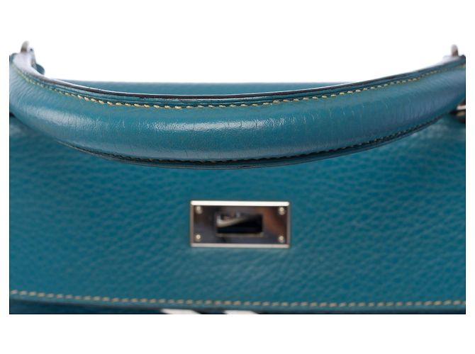 Hermès Borsa HERMES Kelly 28 in Pelle Blu - 104041 - vista 10