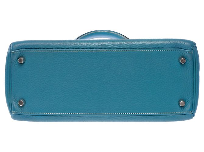 Hermès Borsa HERMES Kelly 28 in Pelle Blu - 104041 - vista 11