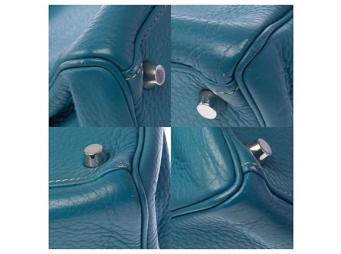 Hermès Borsa HERMES Kelly 28 in Pelle Blu - 104041 - vista 12