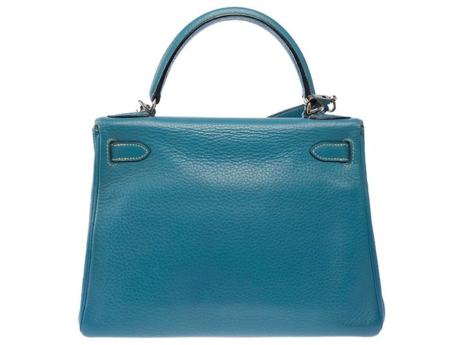 Hermès Borsa HERMES Kelly 28 in Pelle Blu - 104041 - vista 5