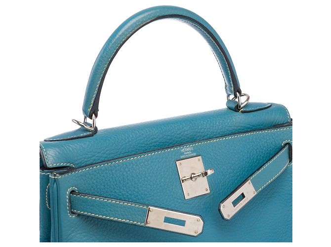 Hermès Borsa HERMES Kelly 28 in Pelle Blu - 104041 - vista 7
