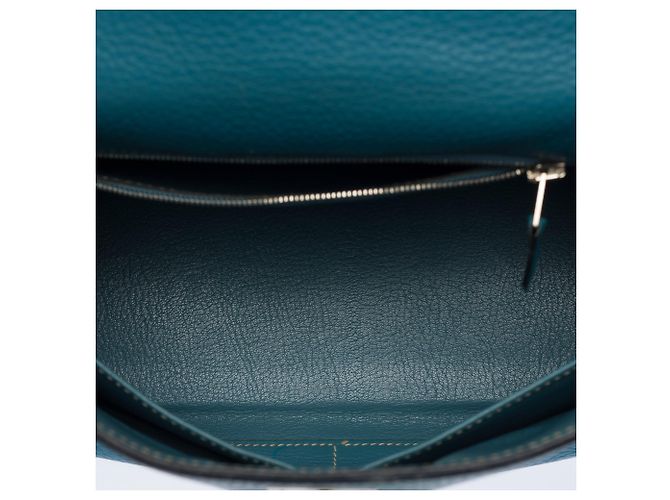 Hermès Borsa HERMES Kelly 28 in Pelle Blu - 104041 - vista 9