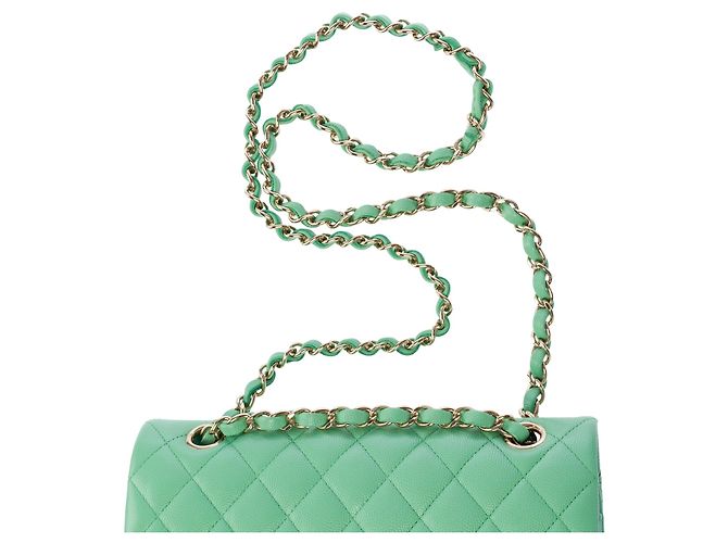 Borsa CHANEL Timeless/Classique in Pelle Verde - 104053 - vista 10