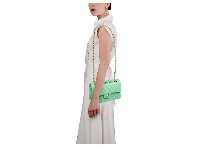 Borsa CHANEL Timeless/Classique in Pelle Verde - 104053 - vista 13