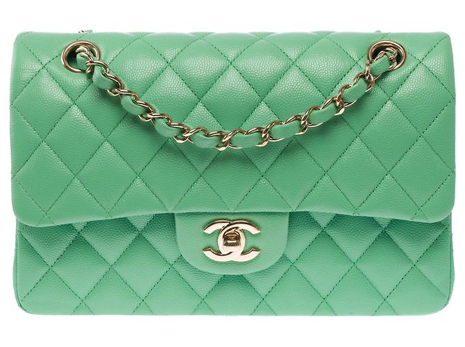 Borsa CHANEL Timeless/Classique in Pelle Verde - 104053 - vista 4