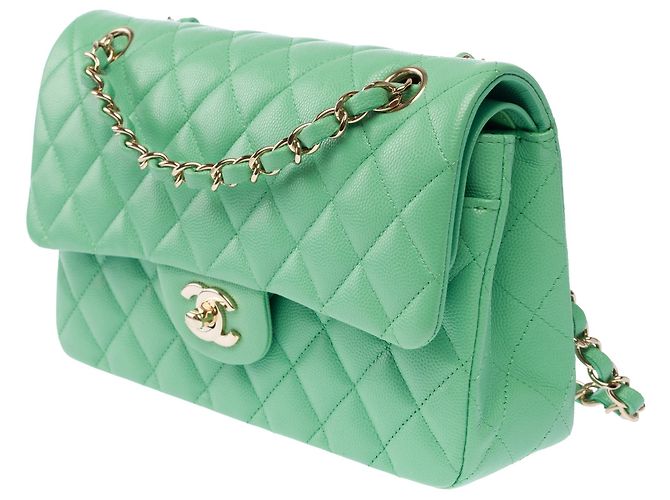 Borsa CHANEL Timeless/Classique in Pelle Verde - 104053 - vista 6