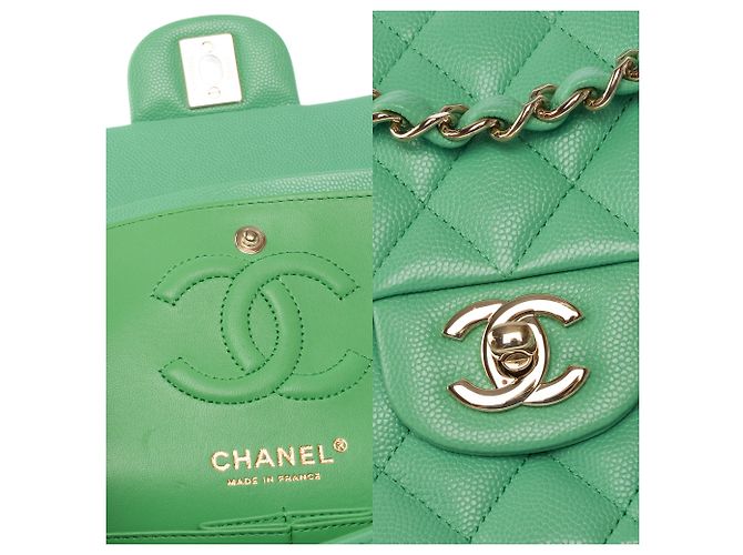 Borsa CHANEL Timeless/Classique in Pelle Verde - 104053 - vista 7