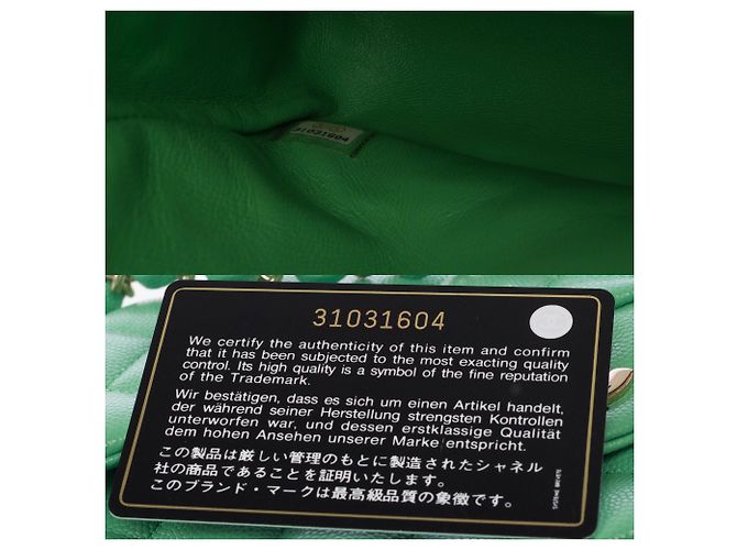 Borsa CHANEL Timeless/Classique in Pelle Verde - 104053 - vista 8