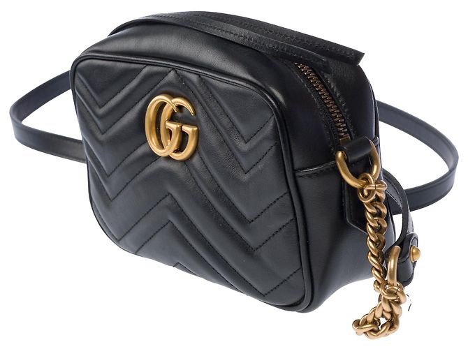 Borsa GUCCI Marmont in Pelle Nera - 104055 - vista 4