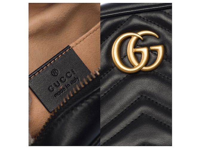 Borsa GUCCI Marmont in Pelle Nera - 104055 - vista 6
