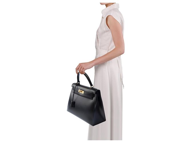 Hermès Borsa HERMES Kelly 28 in Pelle Nera - 104042 - vista 13