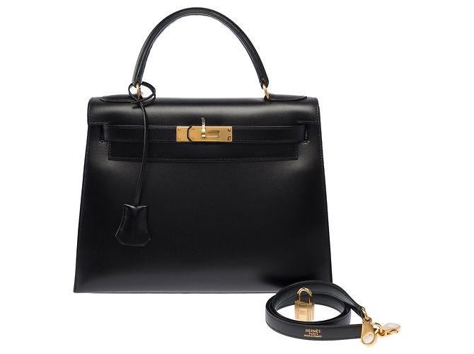 Hermès Borsa HERMES Kelly 28 in Pelle Nera - 104042 - vista 4
