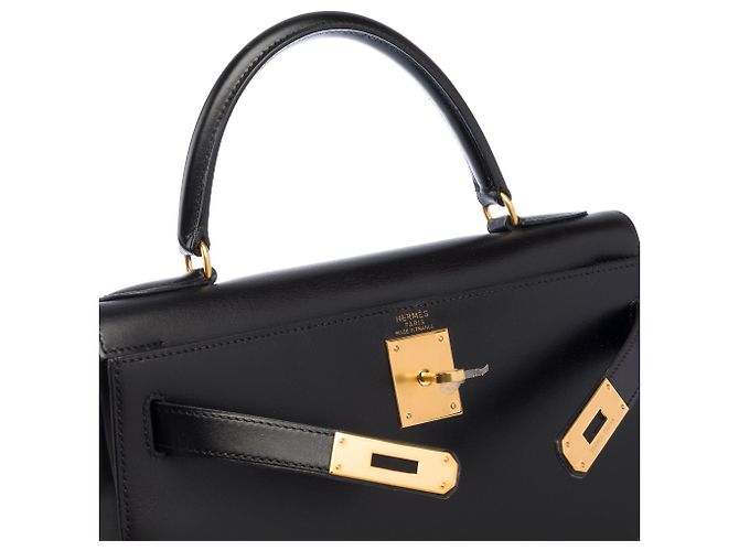 Hermès Borsa HERMES Kelly 28 in Pelle Nera - 104042 - vista 7
