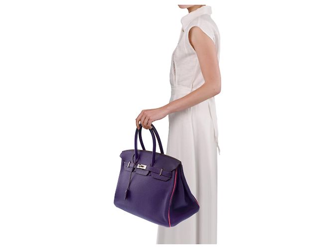 Hermès Borsa HERMES Birkin 35 in Pelle Violet - 104062 - vista 13