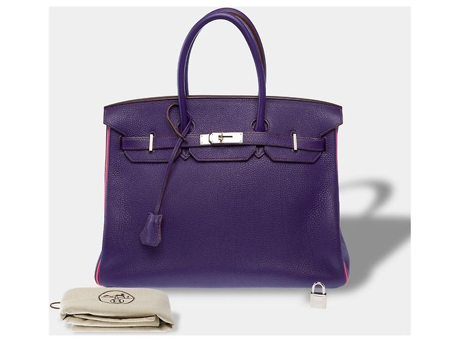 Hermès Borsa HERMES Birkin 35 in Pelle Violet - 104062 - vista 3