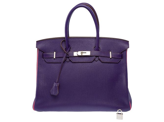 Hermès Borsa HERMES Birkin 35 in Pelle Violet - 104062 - vista 4
