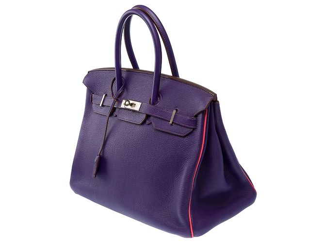 Hermès Borsa HERMES Birkin 35 in Pelle Violet - 104062 - vista 6