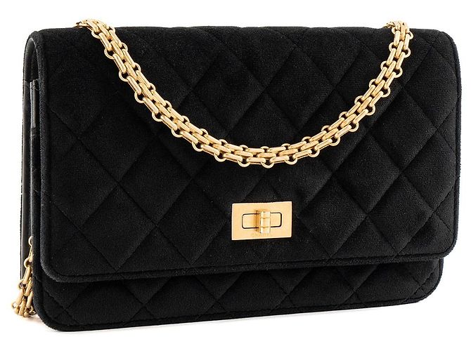 CHANEL - Borsa a tracolla Wallet On Chain 2.55 in velluto nero - vista 2