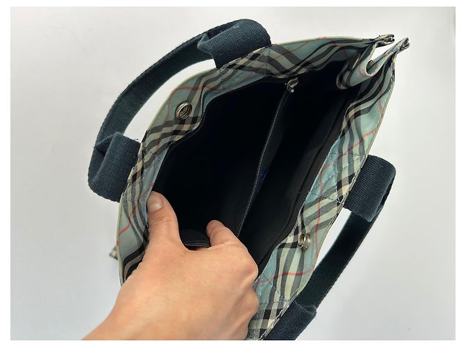 Burberry Nova Check Tote Vintage Anfang 2000er Hellblau - Ansicht 10