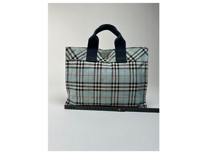 Burberry Nova Check Tote Vintage Anfang 2000er Hellblau - Ansicht 11