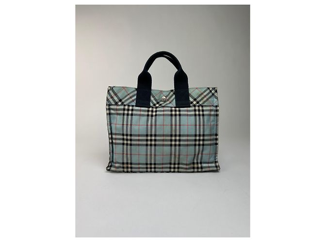 Burberry Nova Check Tote Vintage Anfang 2000er Hellblau - Ansicht 15