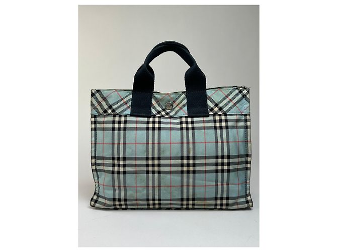 Burberry Nova Check Tote Vintage Anfang 2000er Hellblau - Ansicht 2