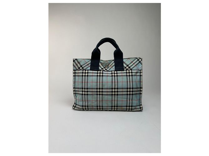 Burberry Nova Check Tote Vintage Anfang 2000er Hellblau - Ansicht 6