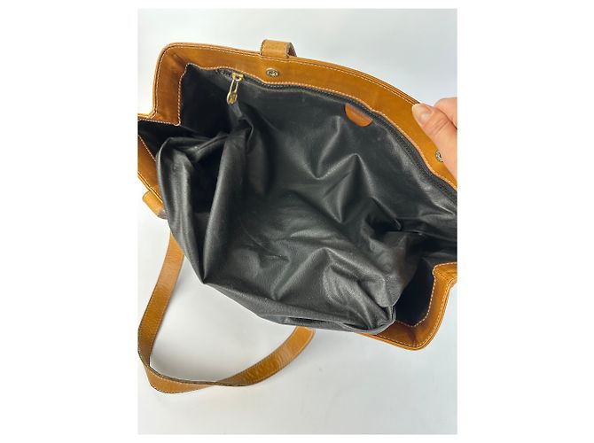 Céline Vintage Celine Structured Pebbled Leather Top-Handle Bag c. 2009 Black Tan - view 3