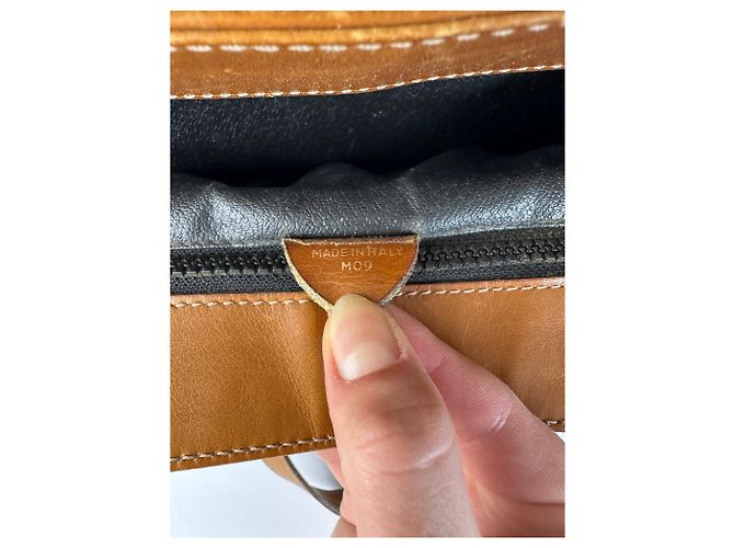 Céline Vintage Celine Structured Pebbled Leather Top-Handle Bag c. 2009 Black Tan - view 5