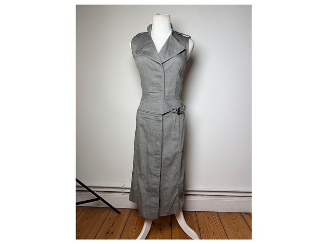 Vintage Givenchy Baumwolle Midi Kleid Grau Riccardo Tisci Ära M - Ansicht 11