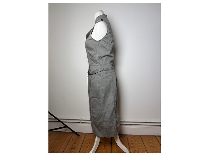 Vintage Givenchy Baumwolle Midi Kleid Grau Riccardo Tisci Ära M - Ansicht 2