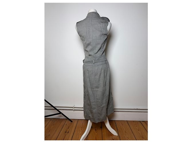 Vintage Givenchy Baumwolle Midi Kleid Grau Riccardo Tisci Ära M - Ansicht 3
