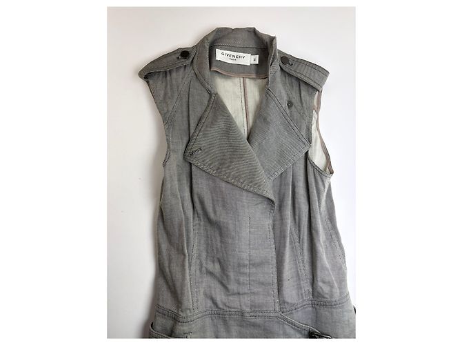 Vintage Givenchy Baumwolle Midi Kleid Grau Riccardo Tisci Ära M - Ansicht 6