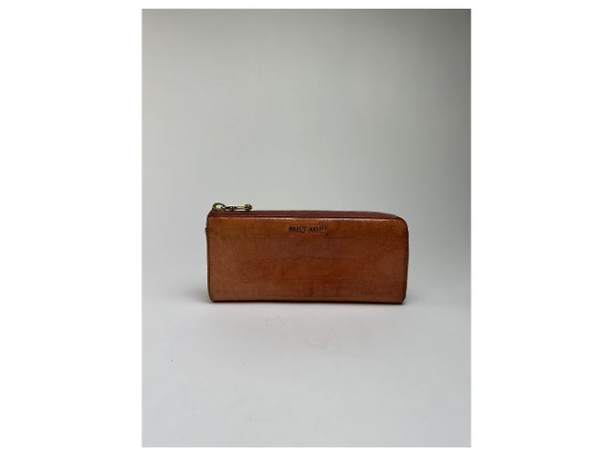 Vintage Miu Miu Crocodile-Effect Bifold Wallet c. Mid-2000s Light Brown - view 11