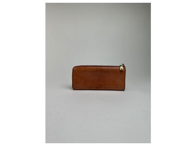 Vintage Miu Miu Crocodile-Effect Bifold Wallet c. Mid-2000s Light Brown - view 12