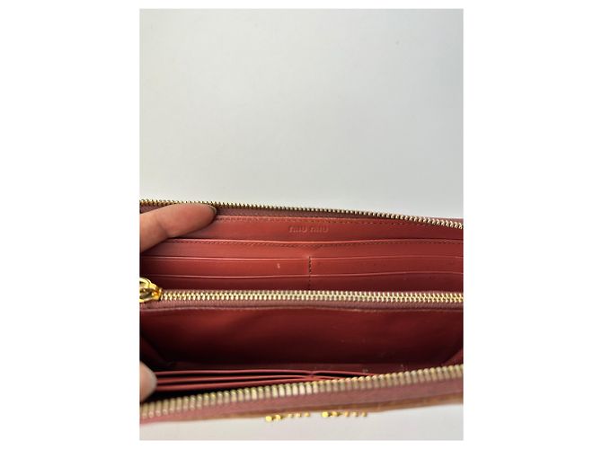 Vintage Miu Miu Crocodile-Effect Bifold Wallet c. Mid-2000s Light Brown - view 4