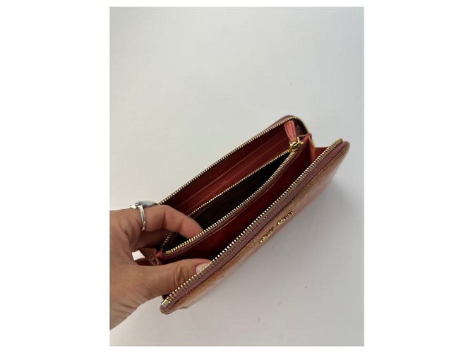 Vintage Miu Miu Crocodile-Effect Bifold Wallet c. Mid-2000s Light Brown - view 8