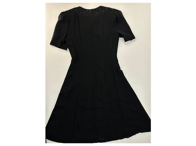 Vintage Chloé Kleid mit Spitzenbesatz Schwarz 7AR - Ansicht 12