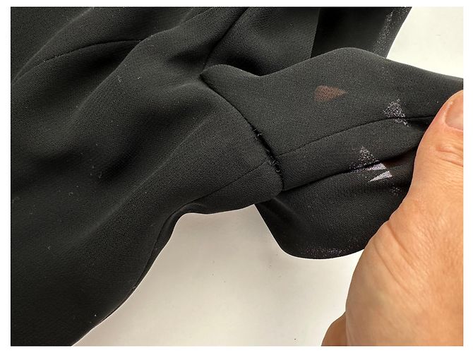 Vintage Chloé Kleid mit Spitzenbesatz Schwarz 7AR - Ansicht 9