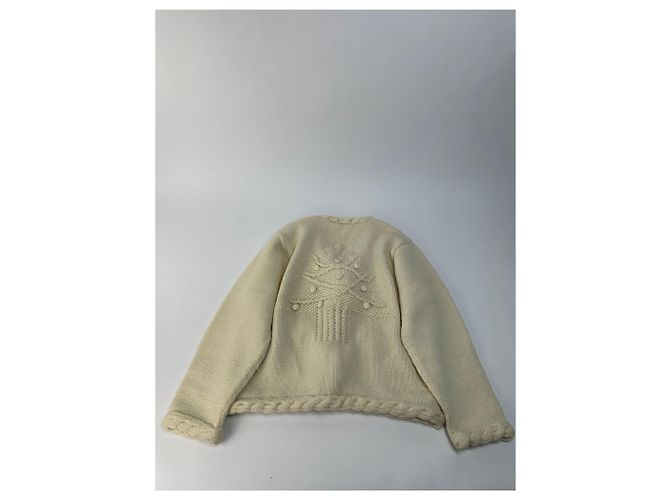 Vintage Issey Miyake Wollstrick-Cardigan Cream S - Ansicht 12