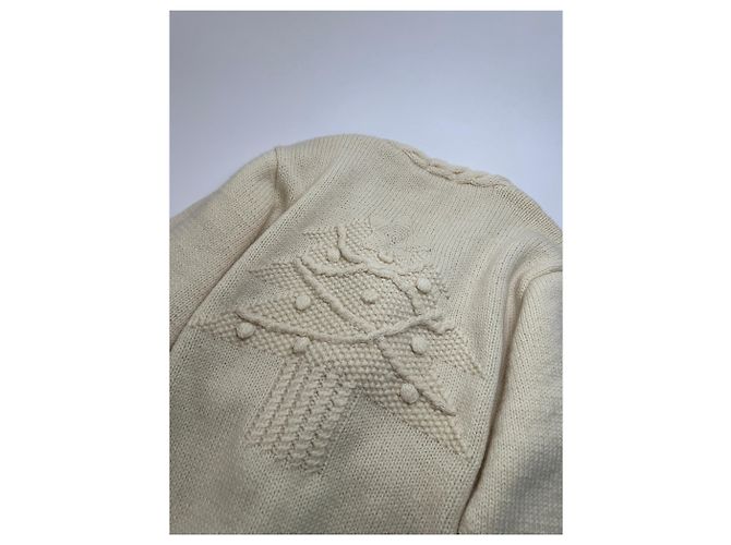 Vintage Issey Miyake Wollstrick-Cardigan Cream S - Ansicht 13