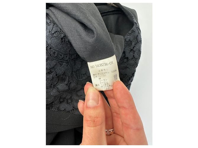 Vintage Chloé Kleid mit schwarzem Spitzen-Overlay L - Ansicht 6