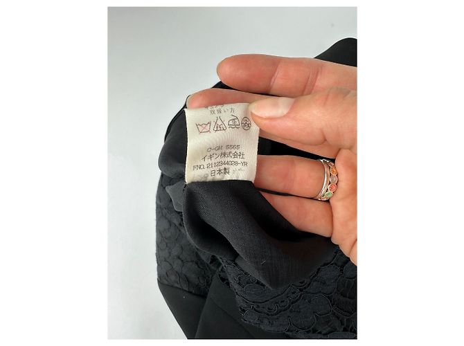Vintage Chloé Kleid mit schwarzem Spitzen-Overlay L - Ansicht 8