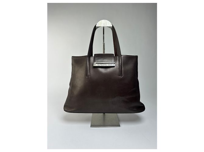 Vintage Givenchy Leder Tote Ende 1990er Dunkelbraun - Ansicht 12