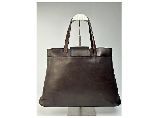 Vintage Givenchy Leder Tote Ende 1990er Dunkelbraun - Ansicht 14