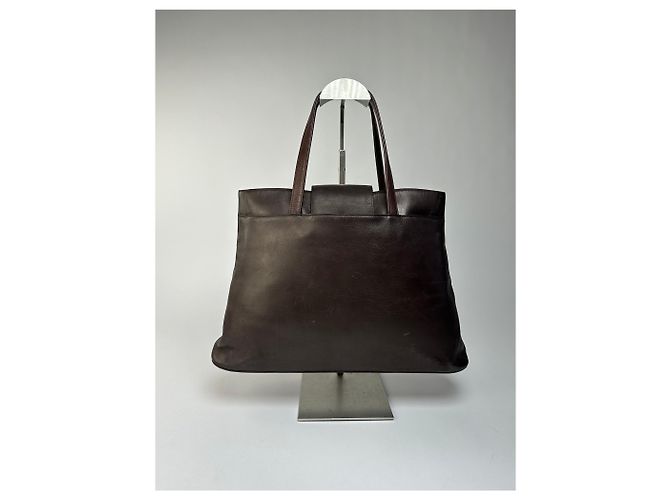 Vintage Givenchy Leder Tote Ende 1990er Dunkelbraun - Ansicht 2