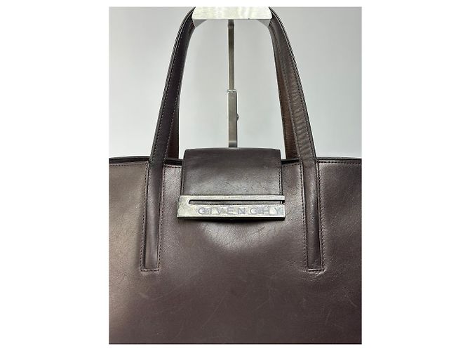 Vintage Givenchy Leder Tote Ende 1990er Dunkelbraun - Ansicht 6