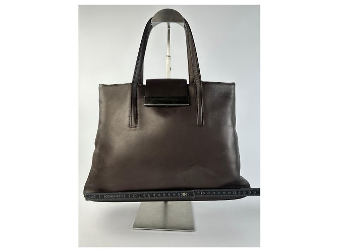 Vintage Givenchy Leder Tote Ende 1990er Dunkelbraun - Ansicht 7