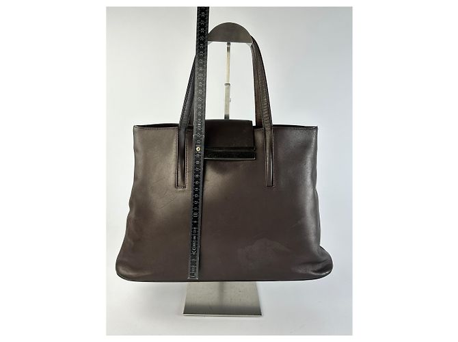 Vintage Givenchy Leder Tote Ende 1990er Dunkelbraun - Ansicht 9